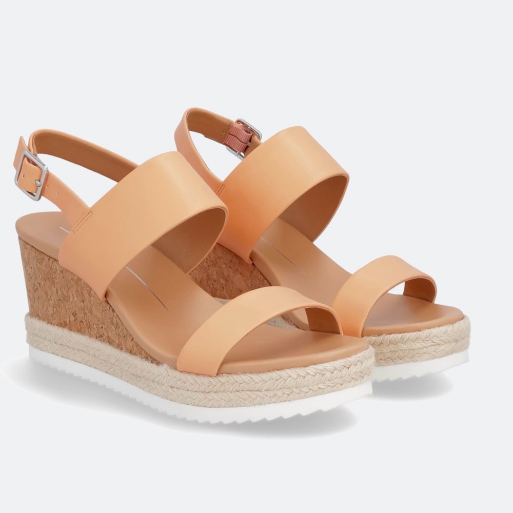 DV by Dolce Vita Elmer Sport Bottom Wedge Sandal Size 7 Soft Orange Espadrille